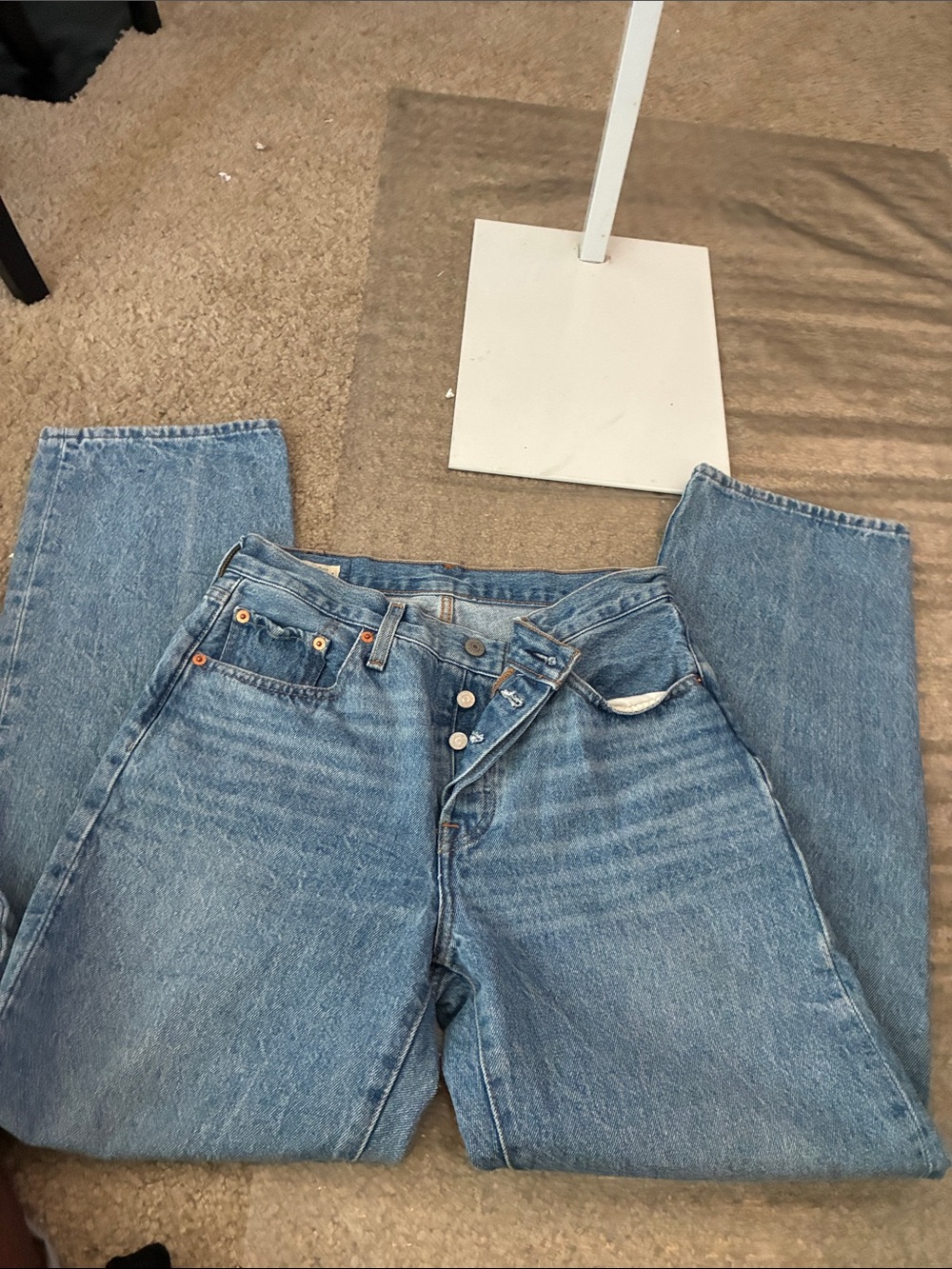 Levi's Light Blue Vintage-Style Straight Leg Jeans